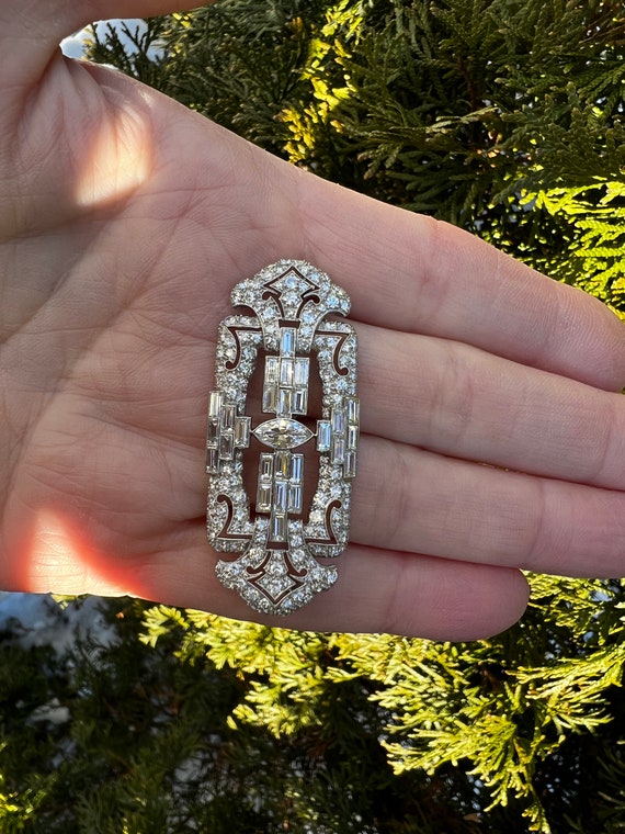 Harmonie voorjaar korting Art Deco Diamond Broche Deco Diamond Pin Diamond Art Deco - Etsy België