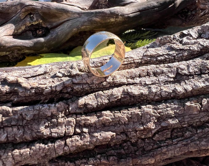 Gold Cigar Band, 14K Gold Band, Wide Gold Band, Gold Stacking Band, Gold Band Size 6.75