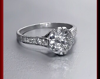 Art Deco Engagement Ring Antique Engagement Ring Art Deco Ring Vintage Ring Alternative Ring  Filigree Ring Platinum Ring Dainty For Her