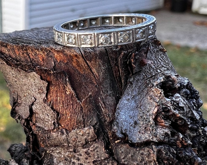 Art Deco Band, Diamond Eternity Band,  Deco Eternity Band, Stacking Ring, Stacking Band