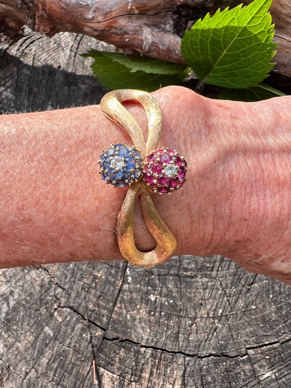 Ruby Bangle, Sapphire Bangle, Gold and Ruby Bangle - image 6