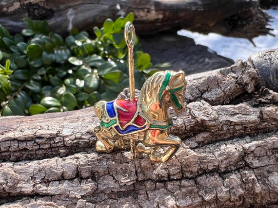 Gold Horse Pin Carousel Horse Pin Gold Horse Brooc Gem