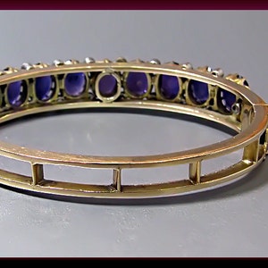 Amethyst Bangle, Amethyst Bracelet, Amethyst and Diamond Bangle image 4