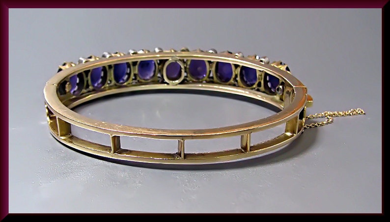 Amethyst Bangle, Amethyst Bracelet, Amethyst and Diamond Bangle image 4