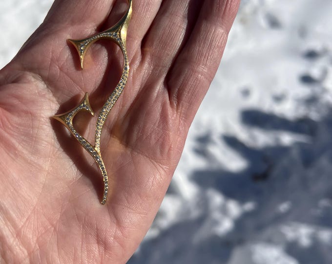 18K Yellow Gold Abstract Diamond Pendant