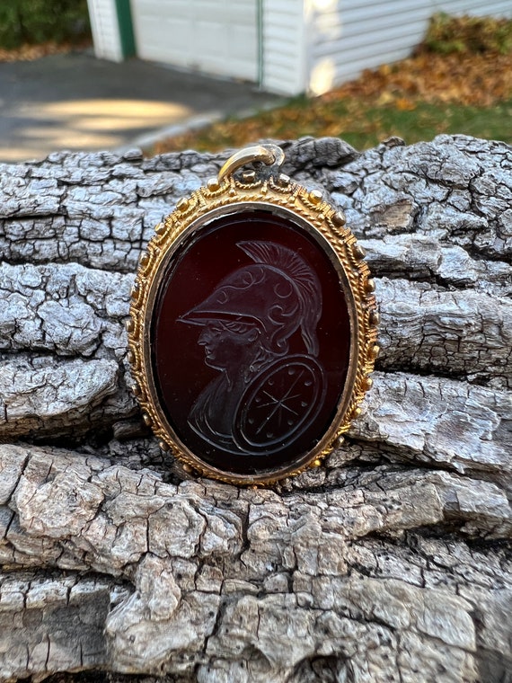 Victorian Intaglio Pendant, Carnelian Intaglio Pe… - image 10