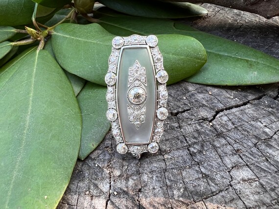 Art Deco Brooch, Art Deco Diamond Brooch, Crystal… - image 4