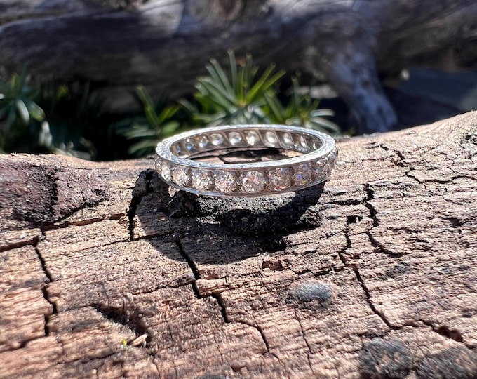 Art Deco Band, Diamond Eternity Band,  Deco Eternity Band, Stacking Ring, Stacking Band, Deco Band Size 6.75