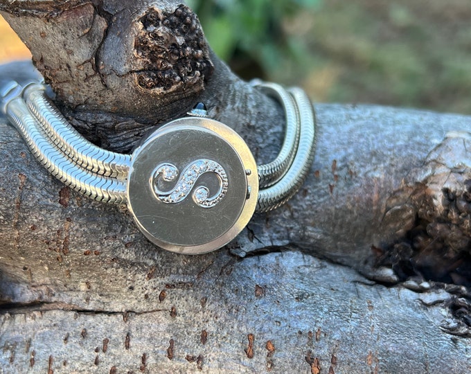 Diamond S Watch, Initial S Watch, Vintage Covered Watch, Retro Covered Watch, Covered Watch, Statement Watch