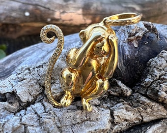 3 Wise Monkey Charm, Mizaru Charm, Gold Mizaru Charm, See No Evil Charm