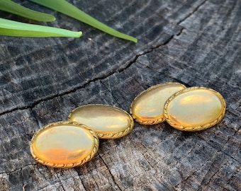 Victorian Cufflinks, Antique Gold Cufflinks, Oval Shaped Cufflinks