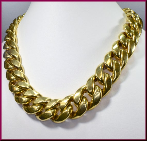 Chunky Gold Choker, Wide Gold Choker, Thick Gold C