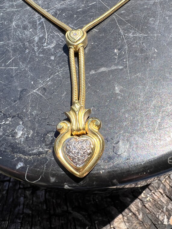 Diamond Heart Pendant, Seidengang Heart, Heart Pe… - image 3