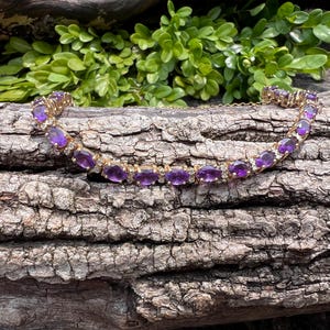 Amethyst Bracelet, Gold and Amethyst Bracelet, February Birthstone