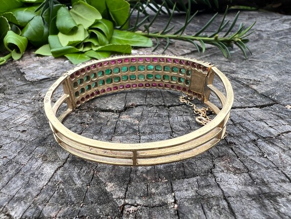 Ruby and Emerald Bangle, Wide Ruby Bangle, Wide E… - image 4