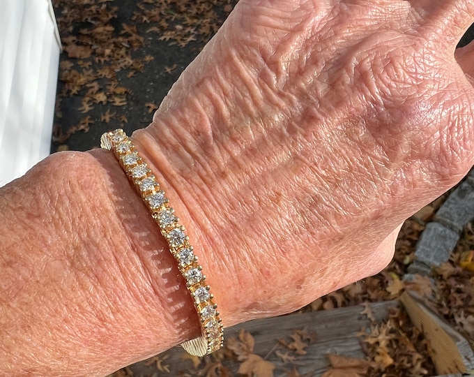 Diamond Tennis Bracelet, Vintage Line Bracelet, Diamond Line Bracelet