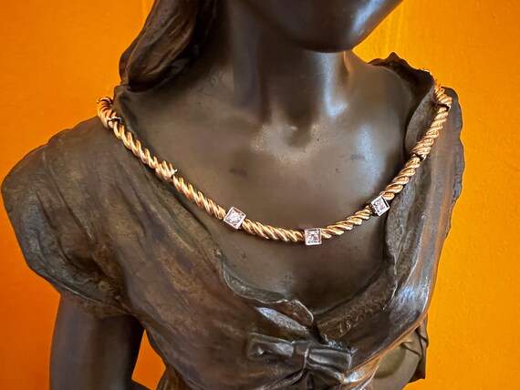 Gold Diamond Choker, Diamond Choker Necklace, Gol… - image 10
