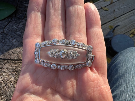 Art Deco Brooch, Art Deco Diamond Brooch, Crystal… - image 10