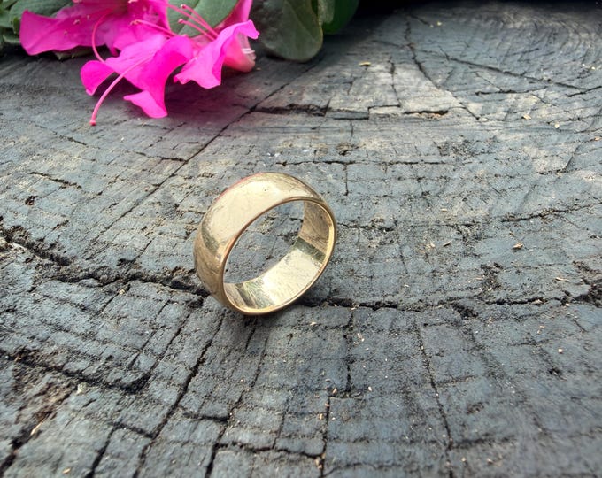 14K Yellow Gold Victorian Cigar Band Size 7 1/2
