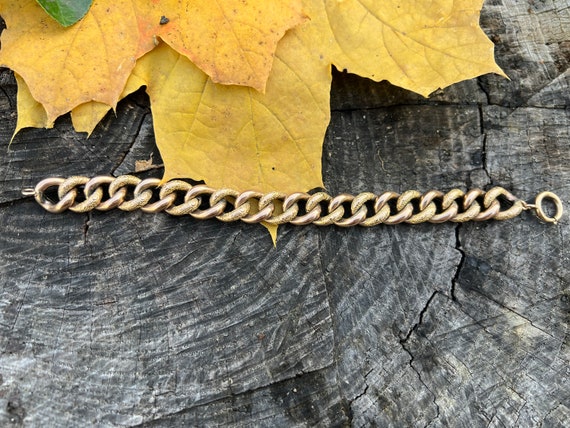 Victorian Gold Bracelet, Chunky Wide Gold Bracele… - image 4
