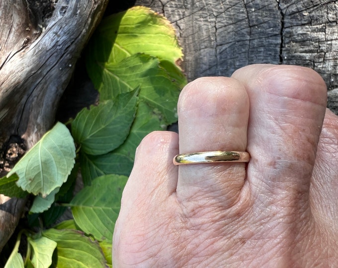 Victorian Gold Band, 24K Gold Band, Yellow Gold Band, Thin Gold Band, Gold Stacking Band,  Thumb Ring, Gold Band Size 7 1/4