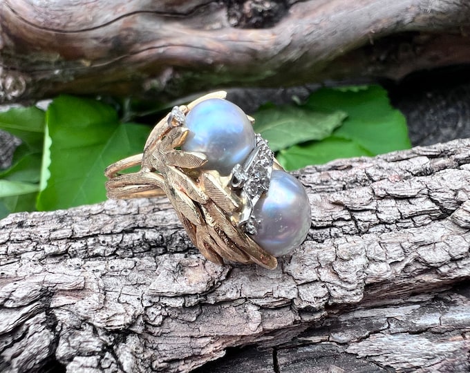 Baroque Pearl Ring, Large Pearl Ring, Pearl Statement Ring