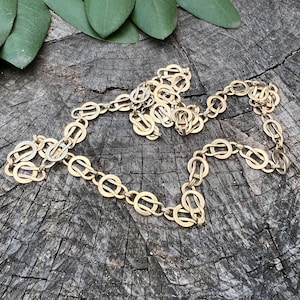 Chunky Gold Necklace, Circle Link Necklace, Long Gold Chain,  Circle Link Chain