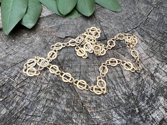 Chunky Gold Necklace, Circle Link Necklace, Long Gold Chain,  Circle Link Chain