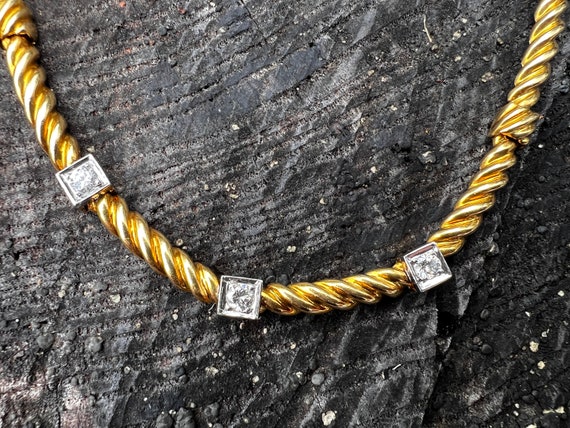 Gold Diamond Choker, Diamond Choker Necklace, Gol… - image 4
