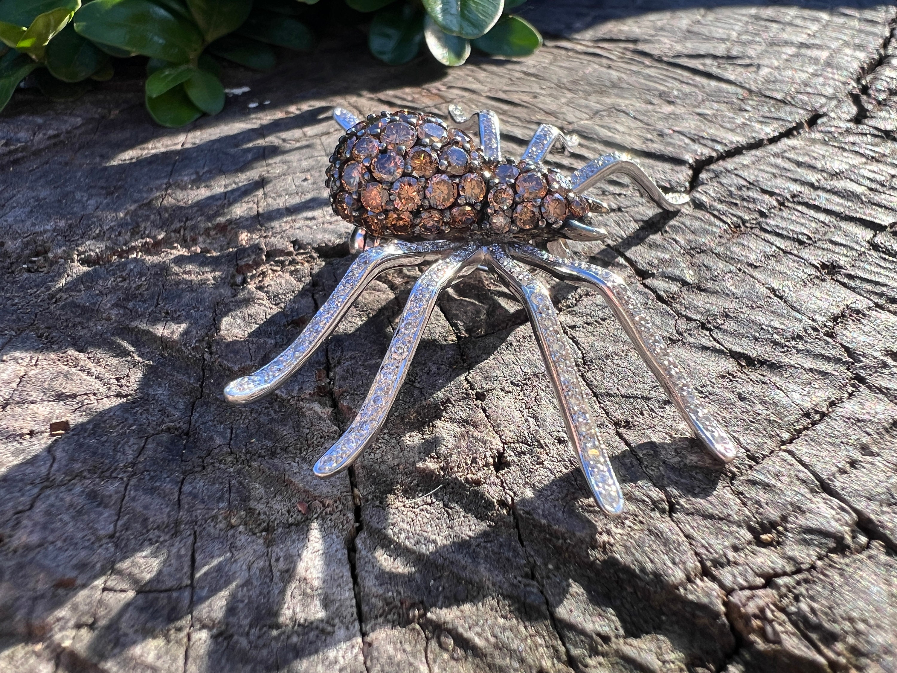 Gold Spider Pin Diamond Spider Brooch Spider Brooch Diamond Spider Pin Spider Jewelry