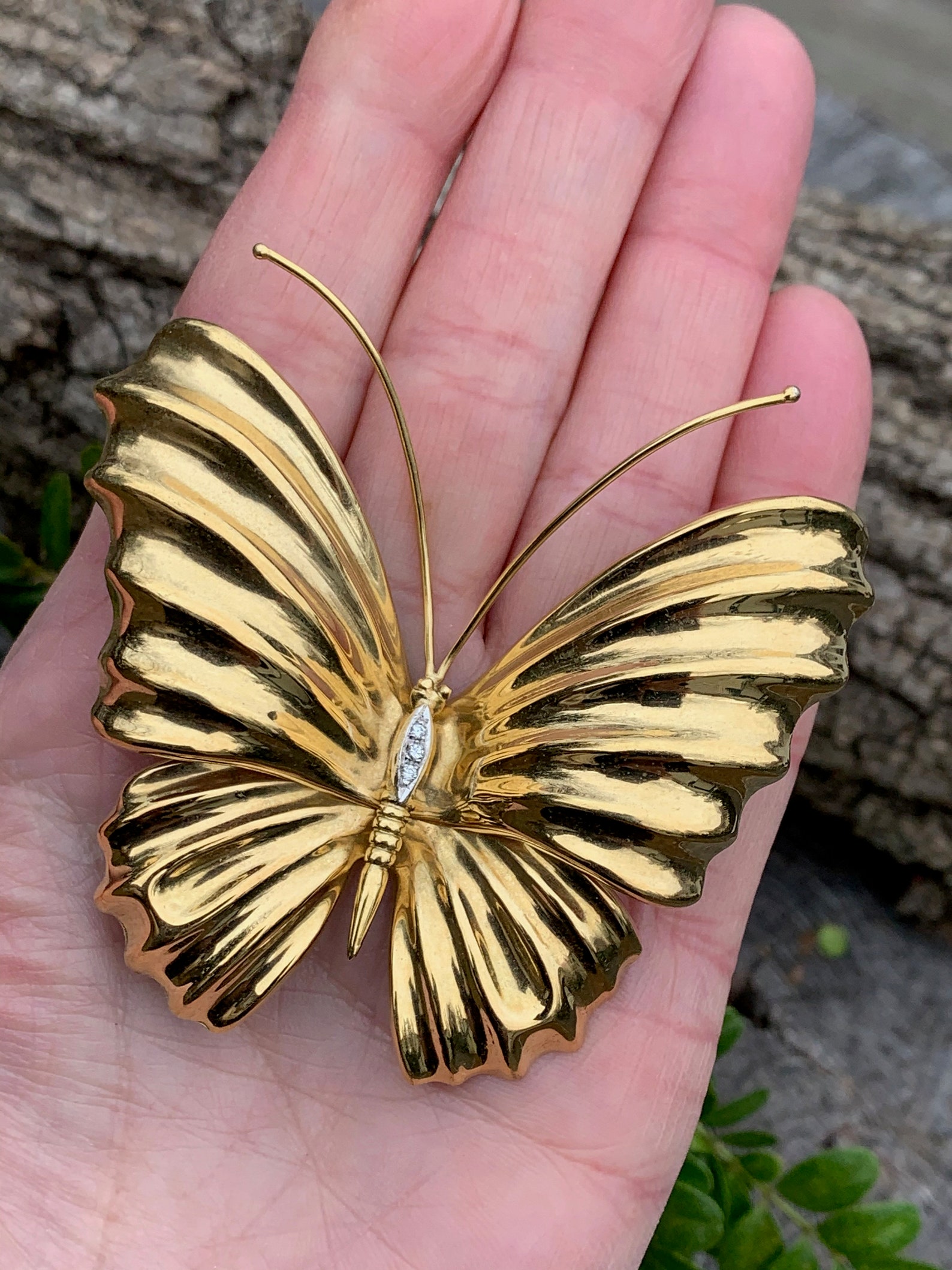 Gold Butterfly Brooch Gold Butterfly Pin Butterfly Pendant Etsy