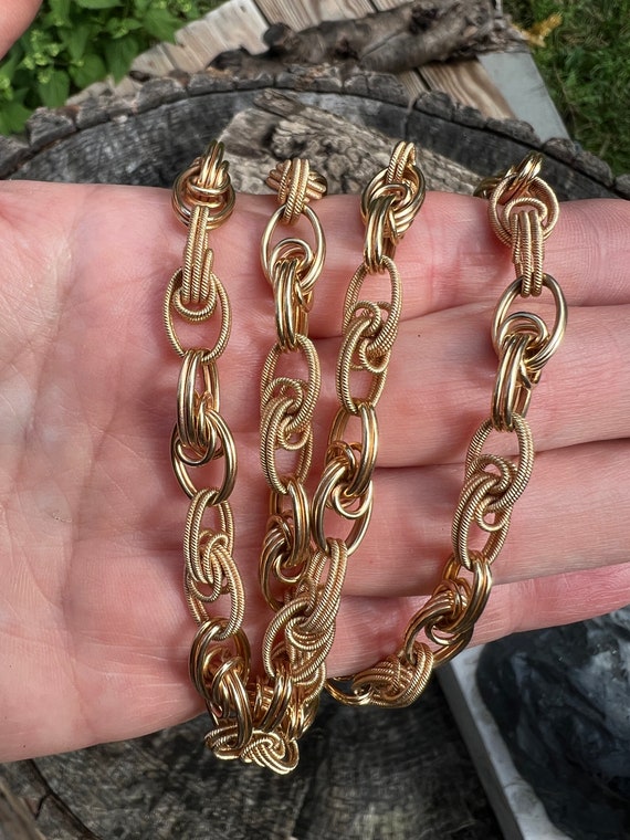 Long Gold Necklace, Chunky Gold Necklace, Thick G… - image 6
