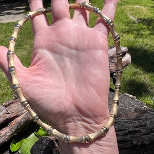 Gold Bamboo Necklace. Gold Bamboo Choker, Bamboo Necklace, Bamboo Choker