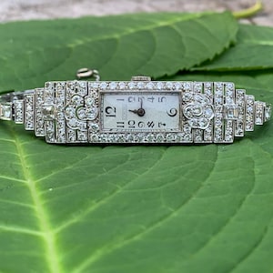 Art Deco Watch, Art Deco Diamond Watch, Antique Watch, Platinum Watch, Antique Wrist Watch, Vintage Watch