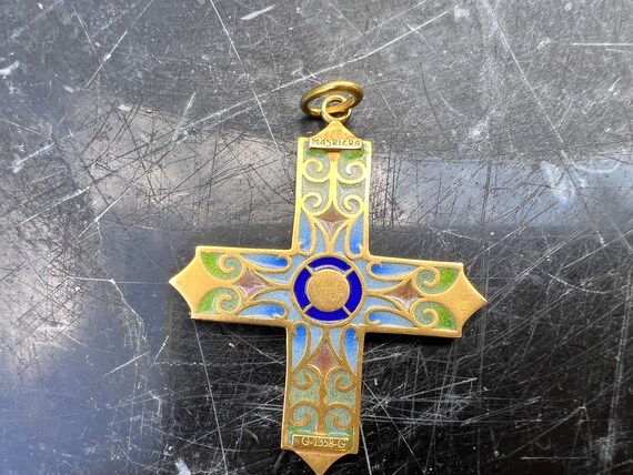 Enamel Cross, Ornate Gold Cross, Masriera Cross, … - image 7