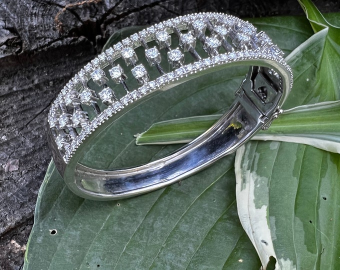 White Gold Diamond Bangle,  Diamond Bangle,  White Gold Bangle, Chic Bangle