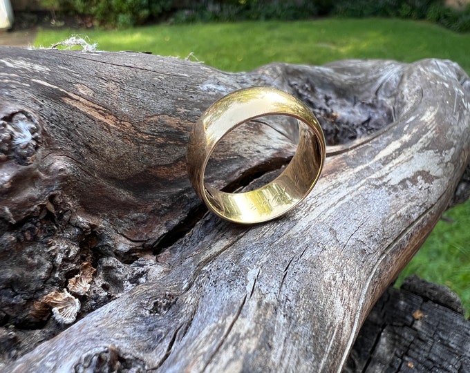 Victorian Gold Band, Wide Victorian Band, Yellow Gold Wide Band, Gold Wide Band, Chunky Gold Ring, Wide Gold Band Size 9 1/2