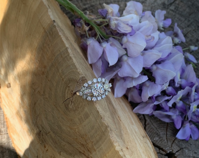 Retro 1940s Platinum Diamond Engagement Ring