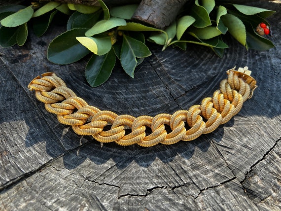 Wide Gold Bracelet, Chunky Wide Gold Bracelet, Ci… - image 2