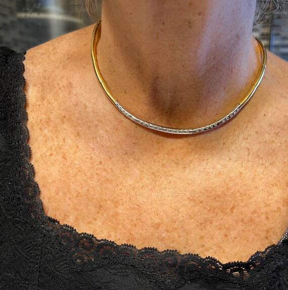 Gold Diamond Choker, Omega Choker, Omega Diamond … - image 3