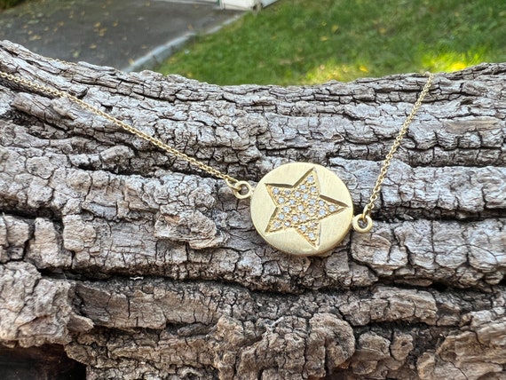 Diamond Star Necklace, Gold Star Pendant, Star Je… - image 4