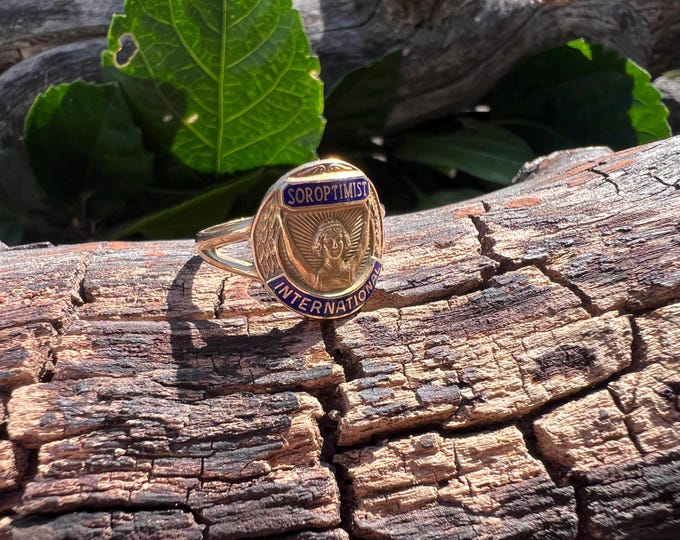 Soroptimist International Signet Ring, Gold Signet Ring, Vintage Signet Ring