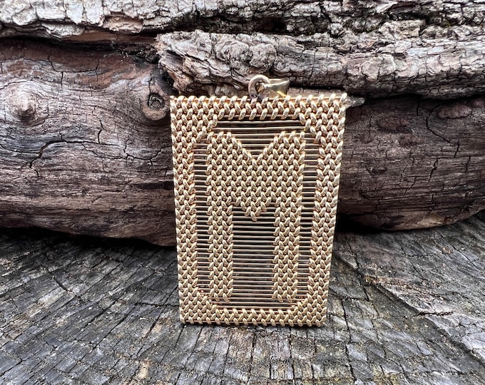 Gold Initial "M" Pendant, Gold Initial M, Initial M Charm, Initial M Pendant, Letter M Charm