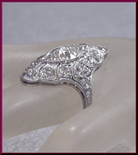 Diamond Cocktail Ring Deco Diamond Ring Diamond S… - image 5