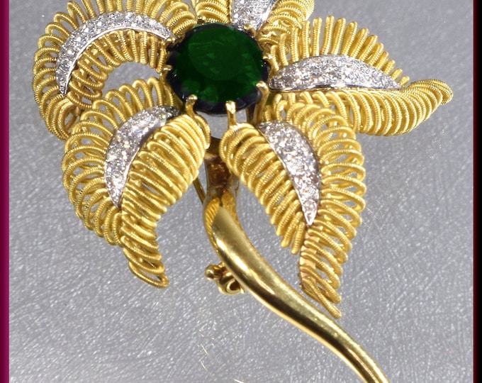 Floral Brooch Brooch Bouquet Bridal Bouquet Gift for her Flower Brooch Diamond Brooch Flower Brooch Gold Brooch Vintage Brooch Pin Lapel Pin