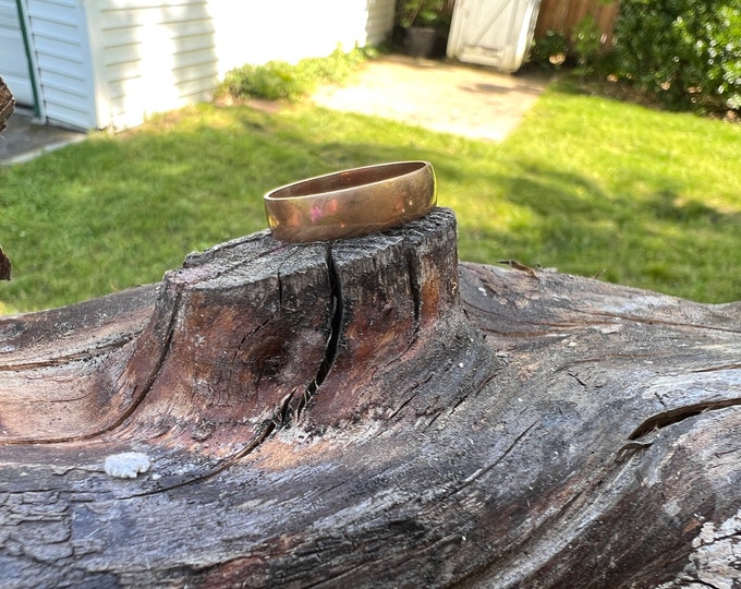 Victorian Gold Band, 18K Gold Band, Wide Gold Band, Gold Stacking Band, Gold Band Size 9 1/4