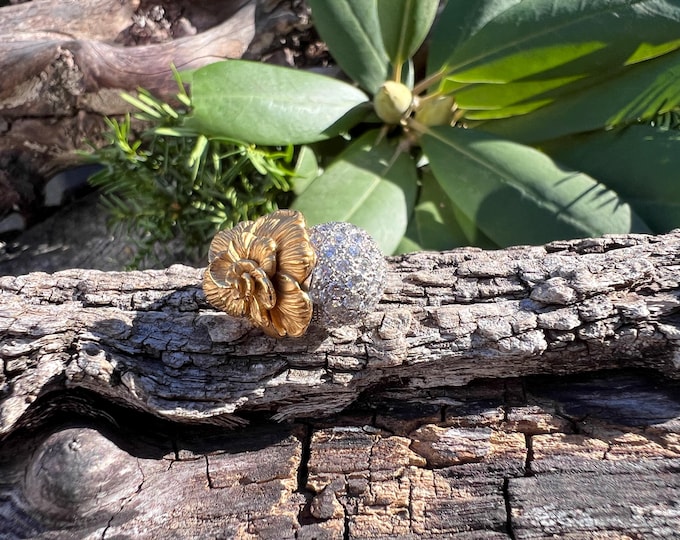 Diamond Flower Ring, Diamond Cluster Ring, Diamond Statement Ring
