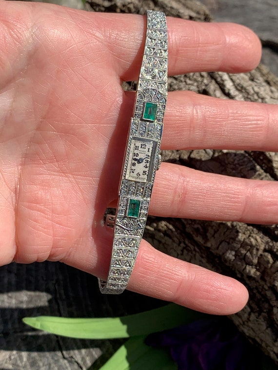 Art Deco Watch, Art Deco Diamond Watch, Antique W… - image 10