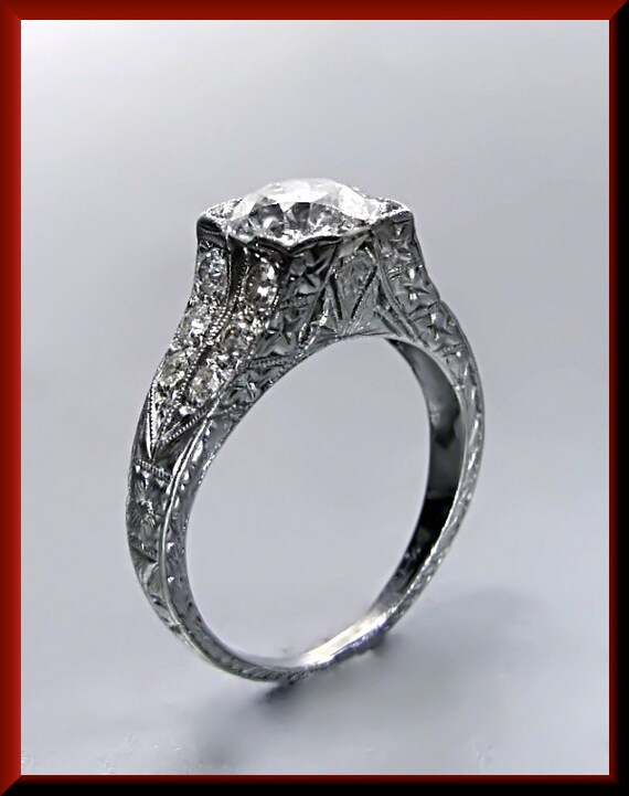Art Deco Diamond Engagement Ring Antique Diamond … - image 2