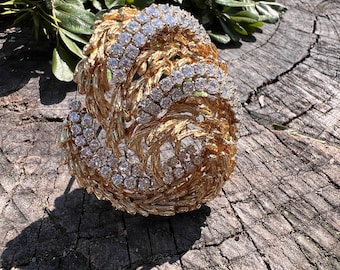 Diamond Spray Pin, Diamond Swirl Pin, Diamond Swirl Brooch